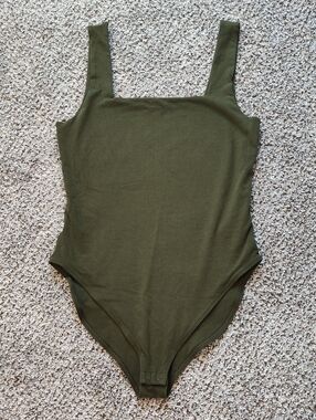 Old Navy Olive Green Square Neck Bodysuit